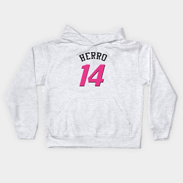 Tyler Herro Number 14 Kids Hoodie by Cabello's